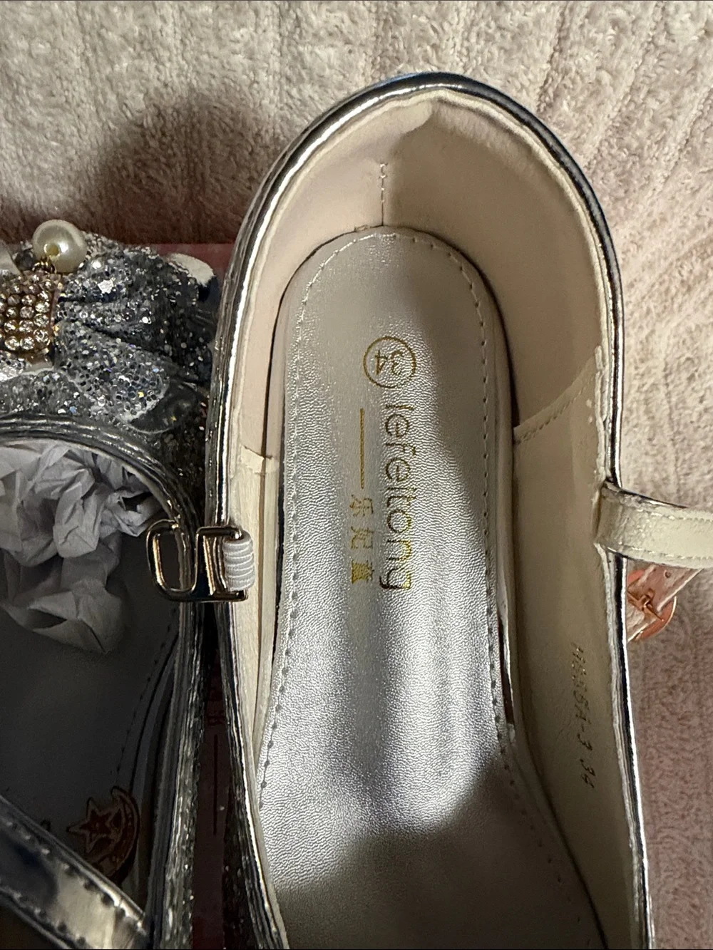 Girls' Silver Mary Jane Dress Shoes